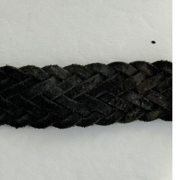 Vintage Argentina Capezio M/L Green Braided /Woven Leather Belt Gold Tone Buckle - Picture 8 of 9